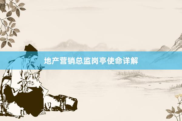地产营销总监岗亭使命详解